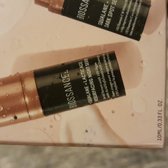 Biossance Vitamin C Serum Lactic Acid Resurfacing Night Serum Duo Travel Size - Picture 3 of 9